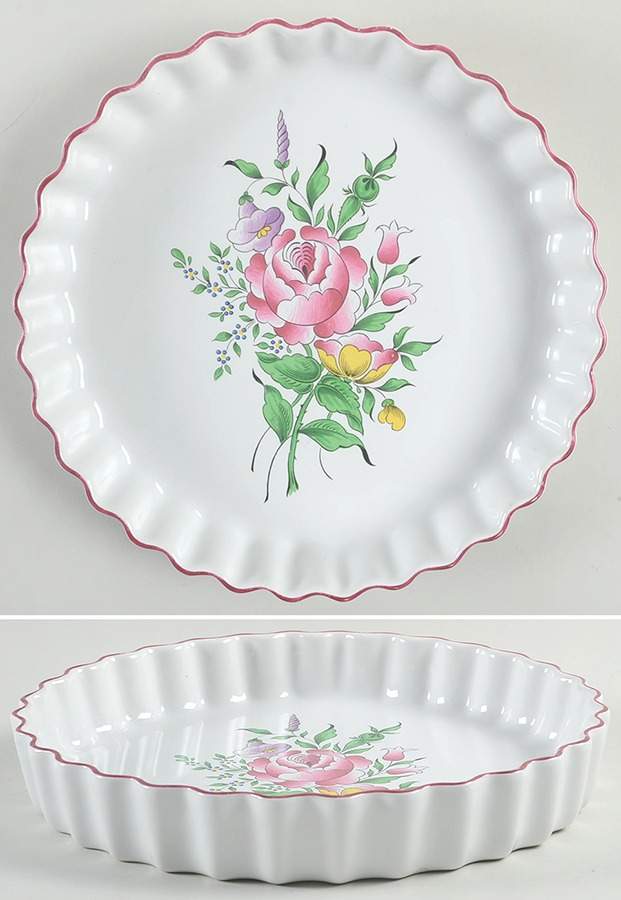 Old Strasbourg (Off White Background) 10" Quiche by Luneville-1
