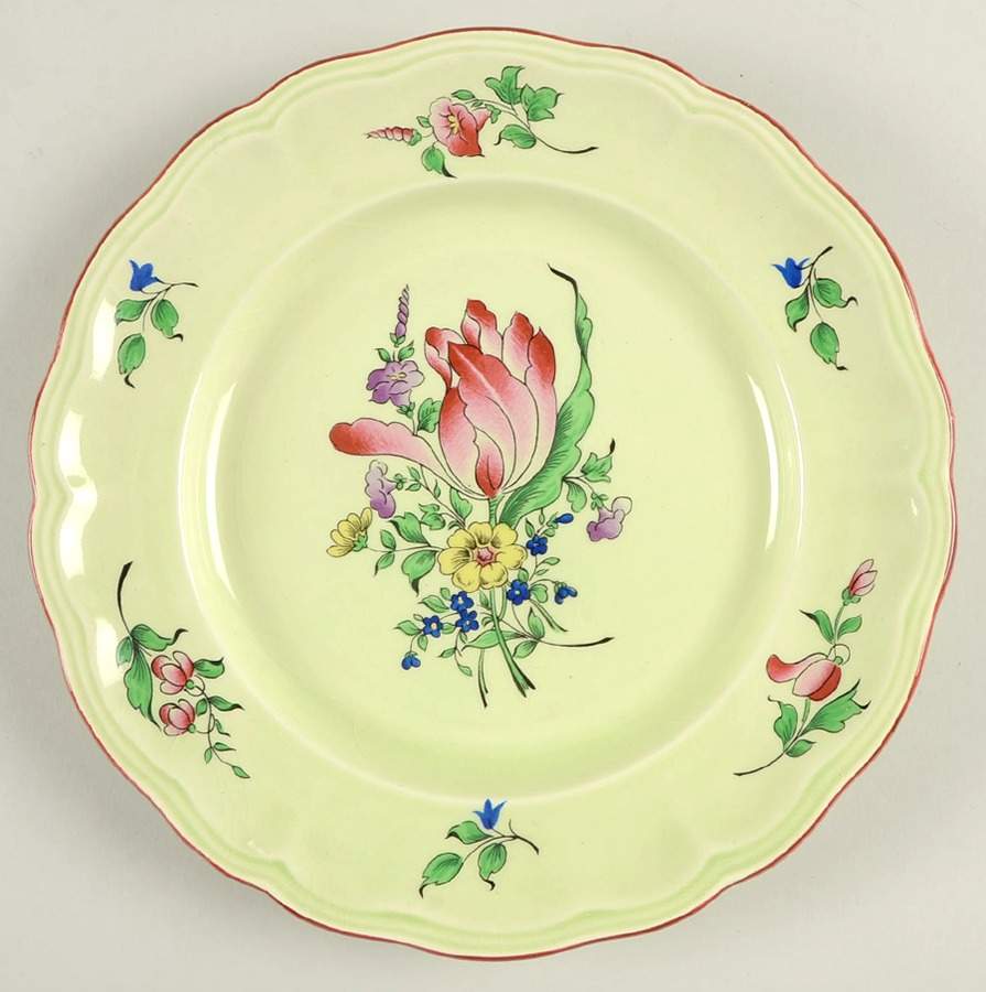 Old Strasbourg (Green Background) Dinner Plate by Luneville-1