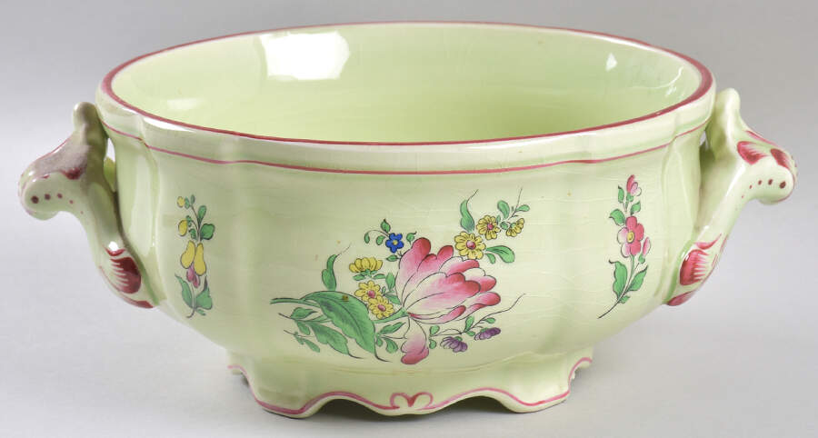 Old Strasbourg (Green Background) Round Vegetable No Lid by Luneville-1