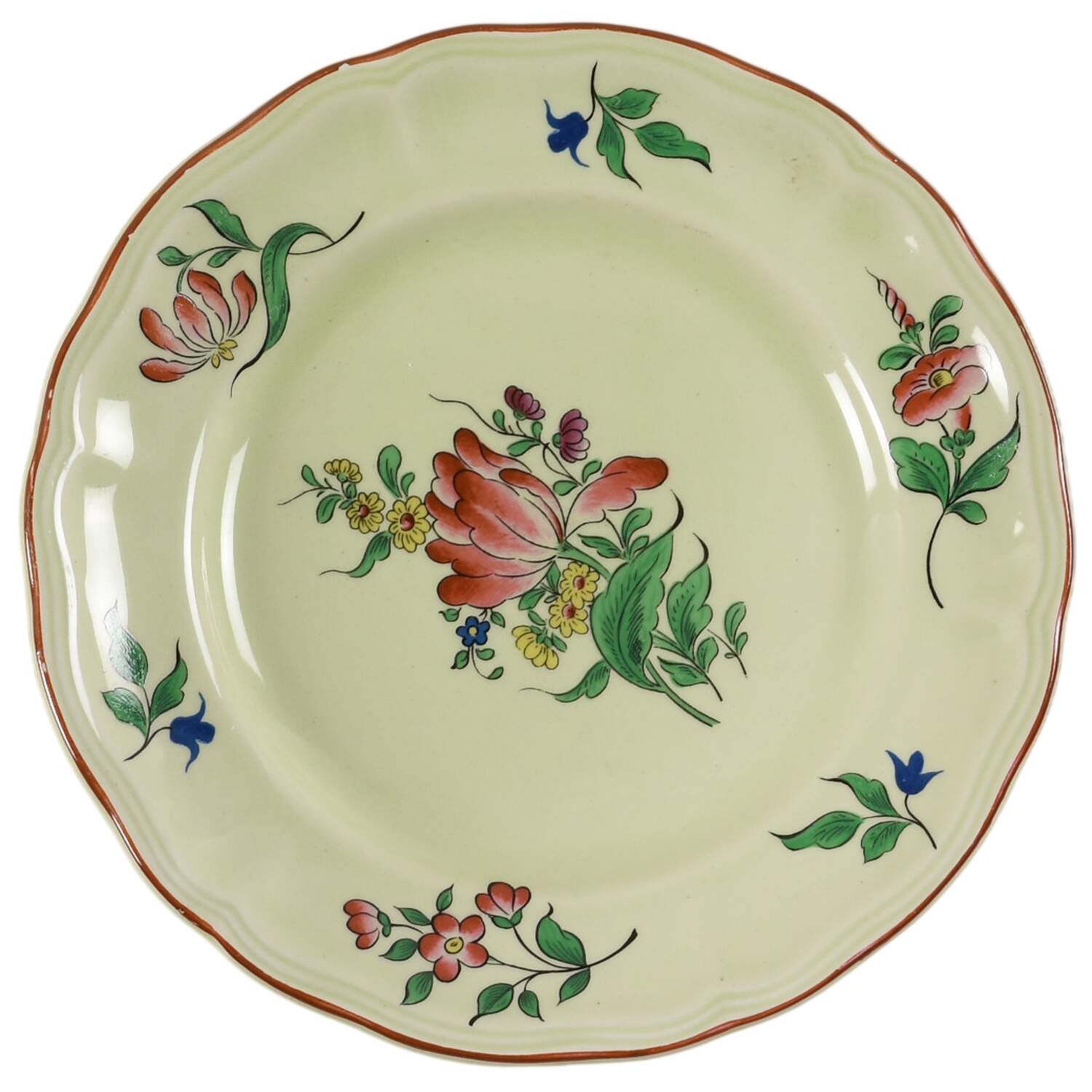 Old Strasbourg (Green Background) Salad Plate by Luneville-1