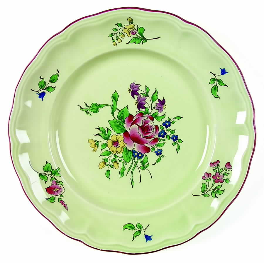 Old Strasbourg (Green Background) Dinner Plate by Luneville-1