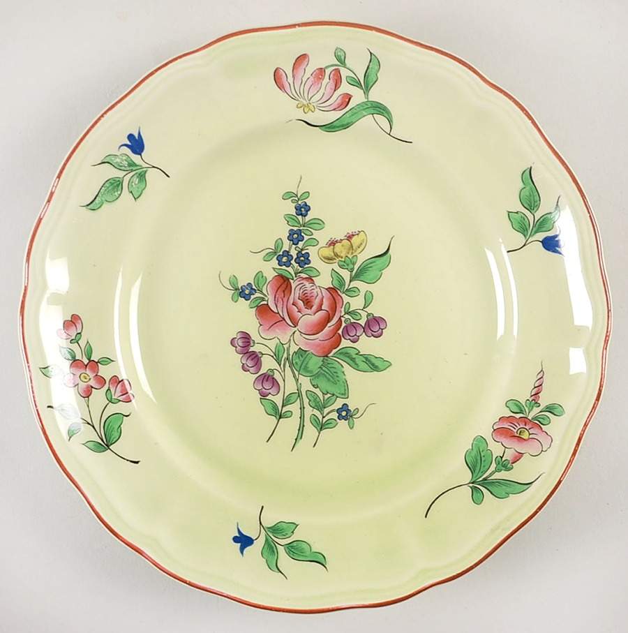 Old Strasbourg (Green Background) Salad Plate by Luneville-1