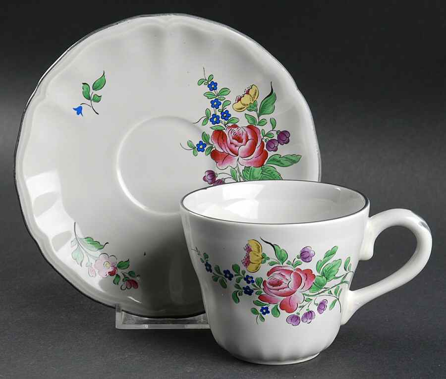Old Strasbourg Flat Cup & Saucer Set by Luneville-1