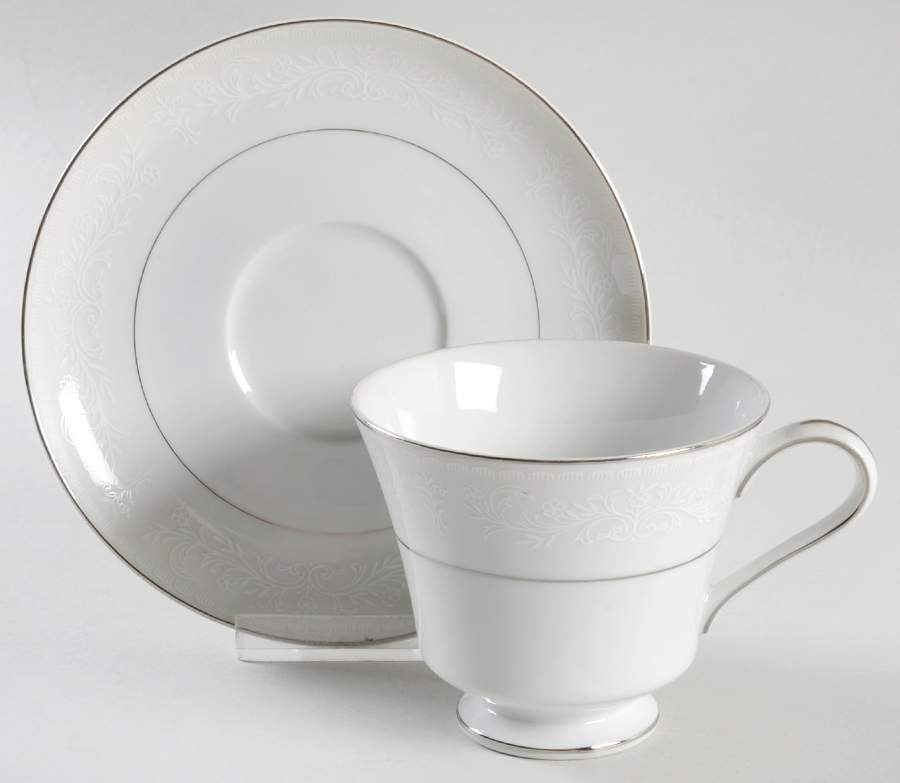 Alencon Footed Cup & Saucer Set by Lynnbrooke-1