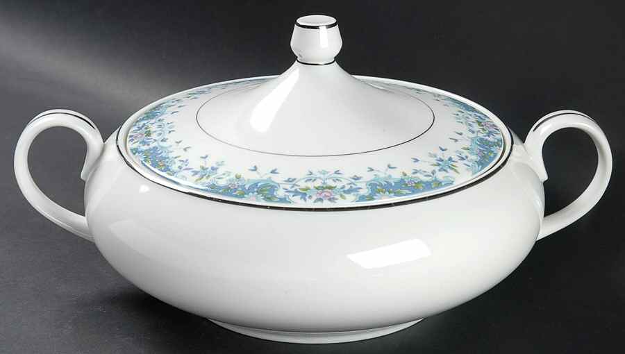 Blue Madeira Round Covered Vegetable by Lynnbrooke-1