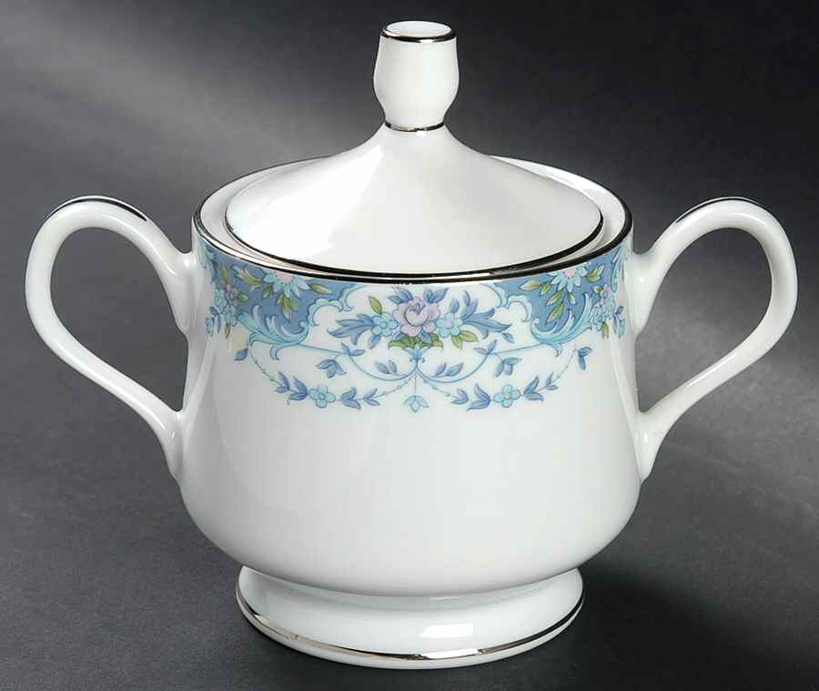 Blue Madeira Sugar Bowl & Lid by Lynnbrooke-1