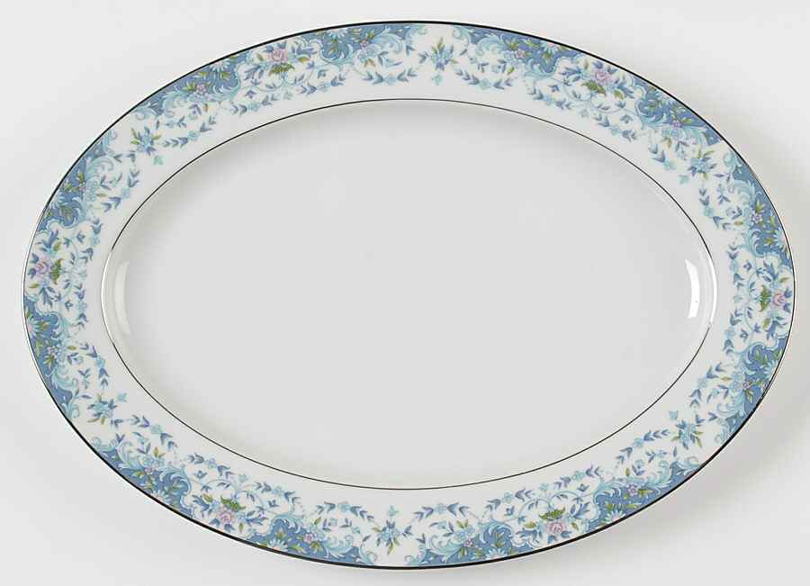 Blue Madeira 14" Oval Serving Platter by Lynnbrooke-1