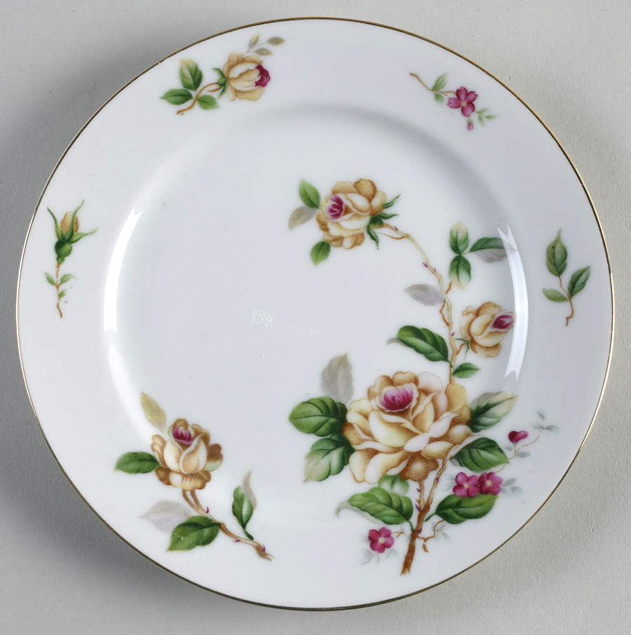 Golden Rose Salad Plate by Lynmore-1