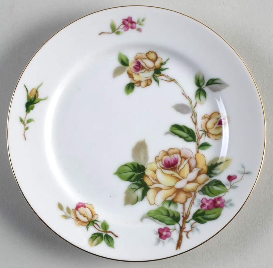 Golden Rose Bread & Butter Plate by Lynmore-1