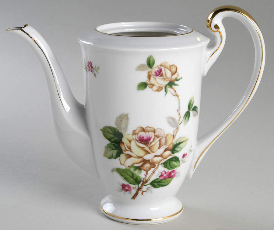 Golden Rose Mini Coffee Pot No Lid by Lynmore-1