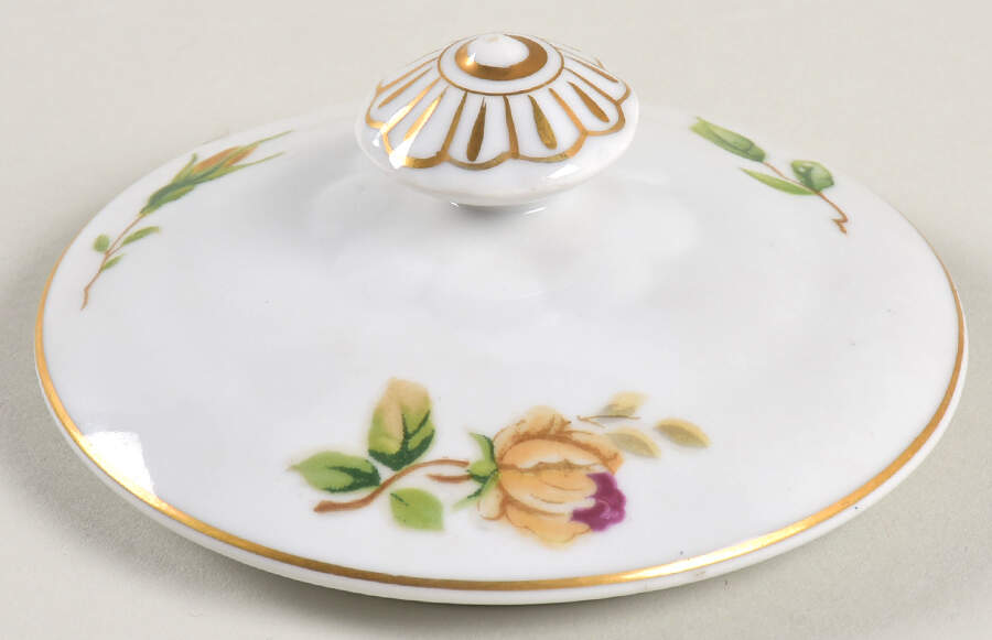 Golden Rose Lid for Sugar Bowl by Lynmore-1