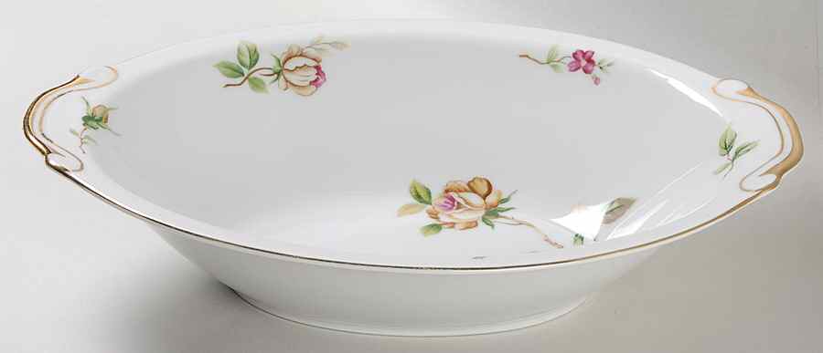 Golden Rose 10" Oval Vegetable Bowl by Lynmore-1