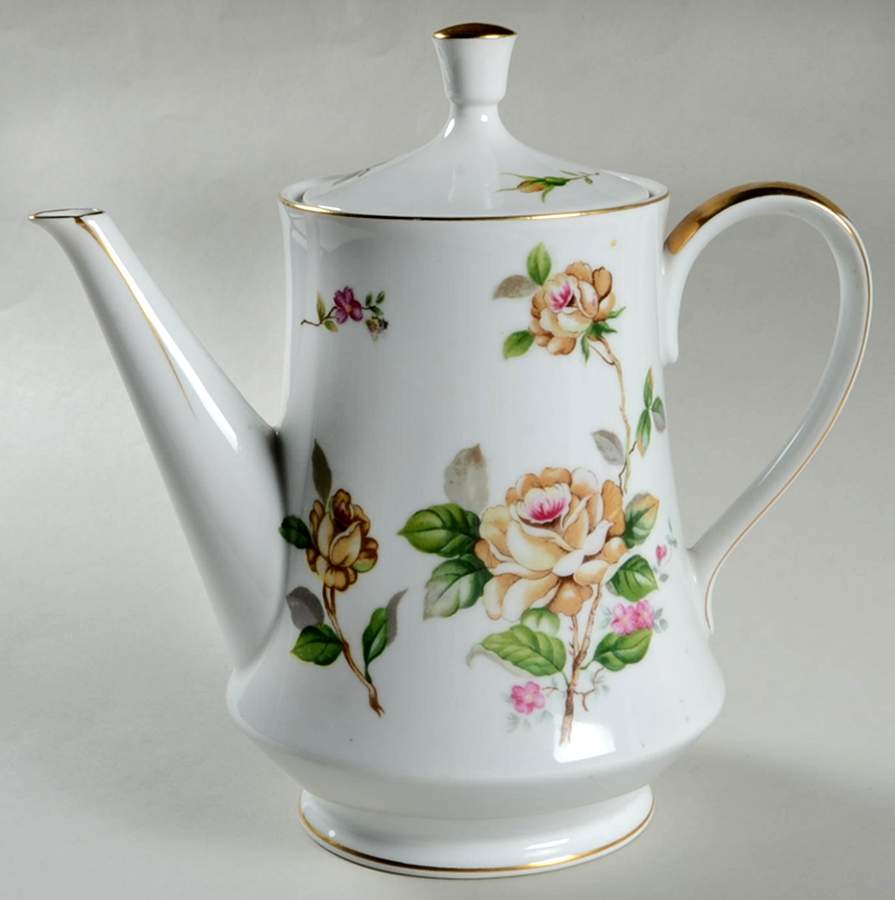 Golden Rose Coffee Pot & Lid by Lynmore-1