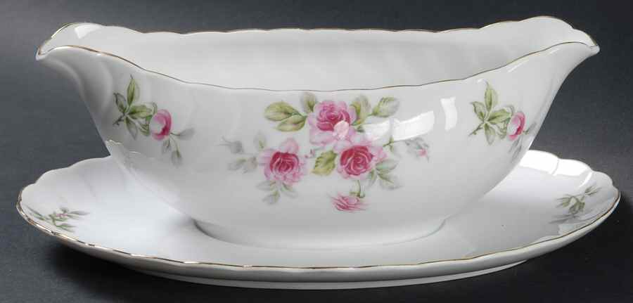 Romance Gravy Boat with Attached Underplate by Lynmore-1