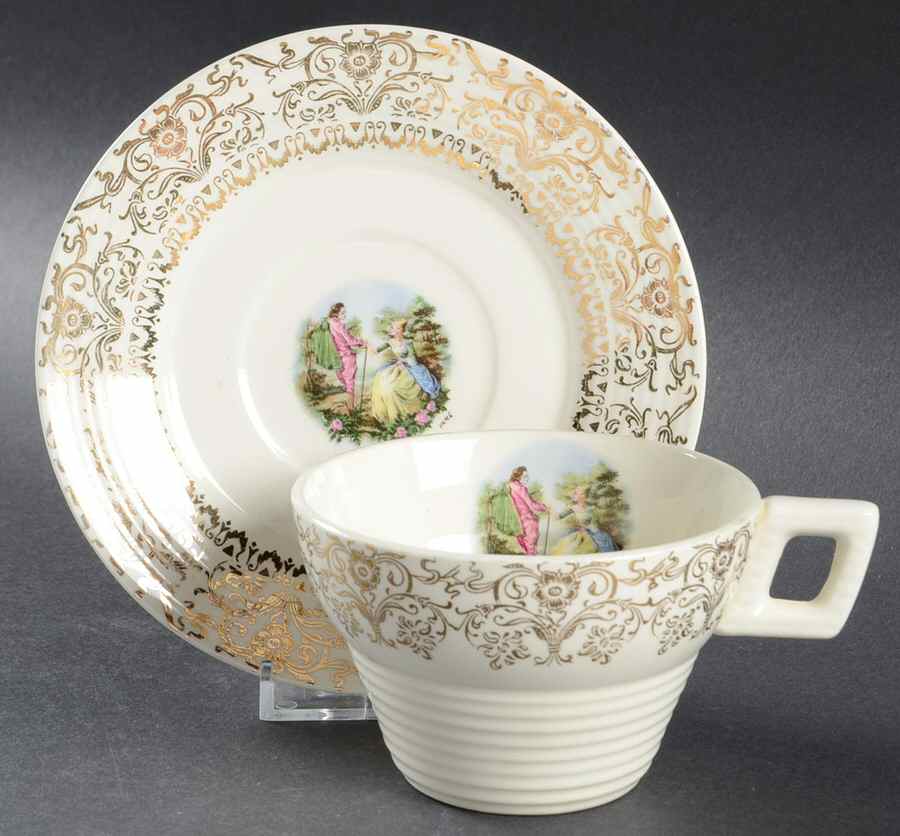Farewell Flat Cup & Saucer Set by Limoges-American-1