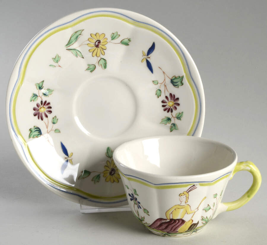 Moustiers Breakfast Cup & Saucer Set by Longchamp-1