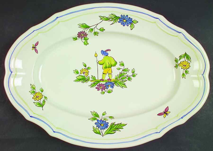 Moustiers 16" Oval Serving Platter by Longchamp-1
