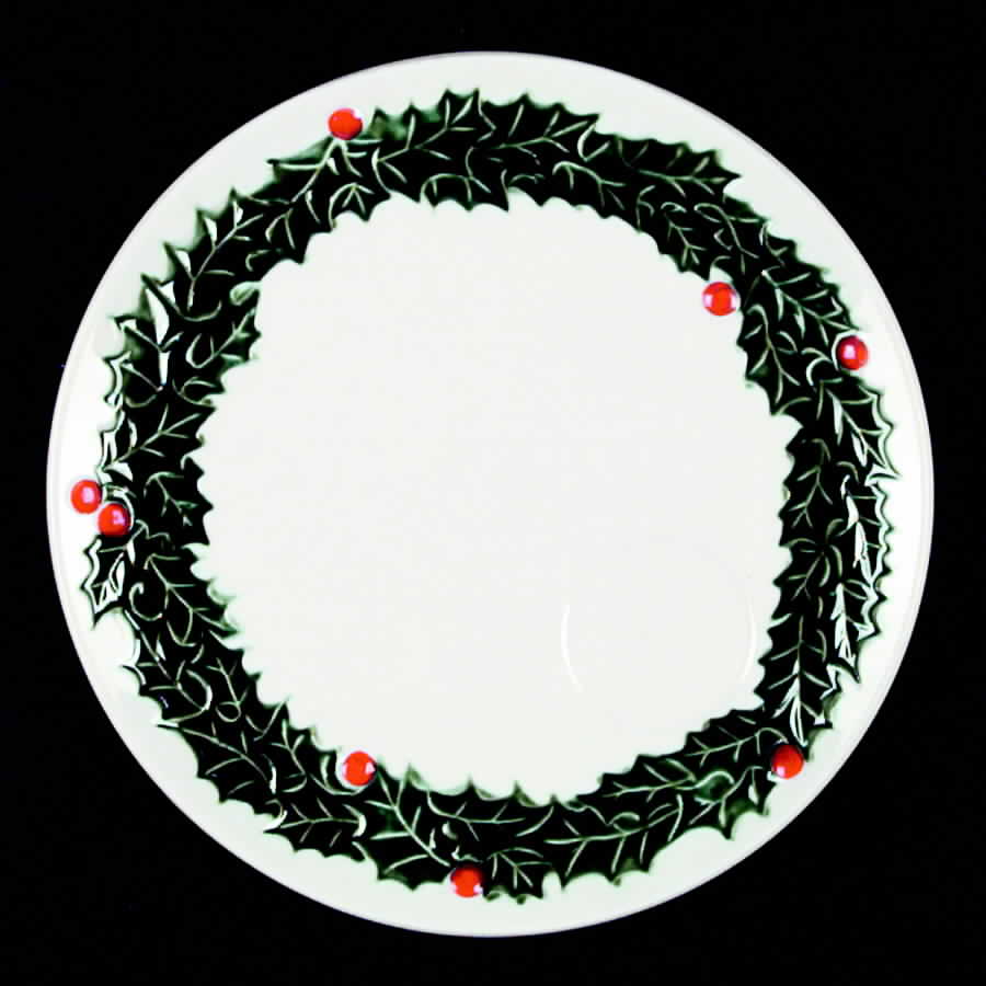 White Holly Snack Plate by Lefton-1