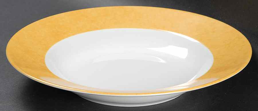 Mouchete Yellow Rim Soup Bowl by Laure Japy-1