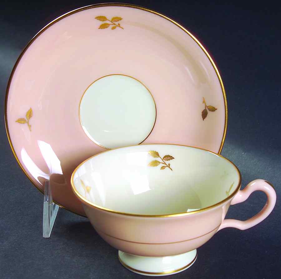 Rhodora Pink Footed Cup & Saucer Set by Lenox-1