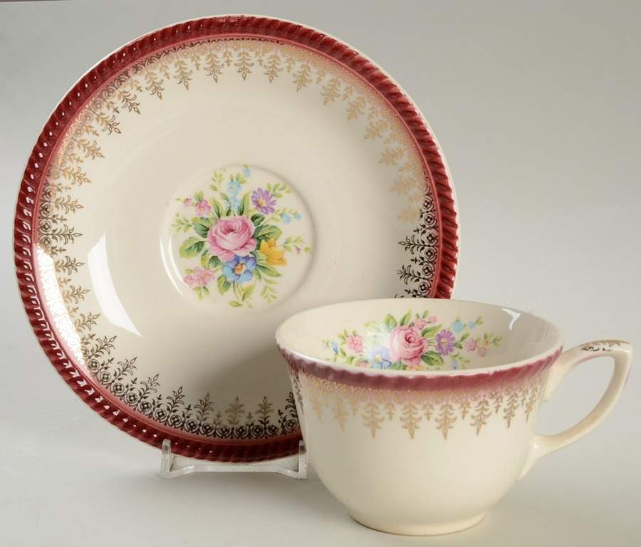 Rosalie, The Flat Cup & Saucer Set by Limoges-American-1
