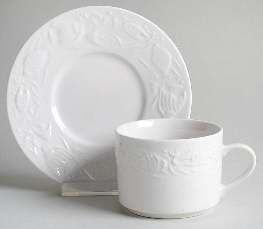 Ariel Flat Cup & Saucer Set by Lynn's China-1