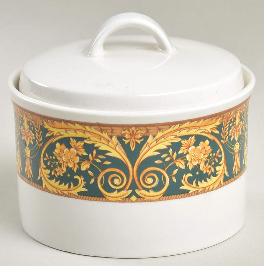 Valetta Green Sugar Bowl & Lid by Lynn's China-1