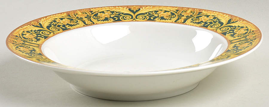 Valetta Green Rim Soup Bowl by Lynn's China-1