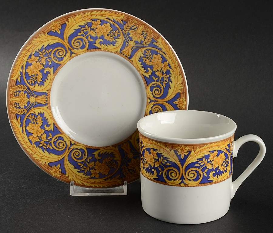 Valetta Blue Flat Cup & Saucer Set by Lynn's China-1