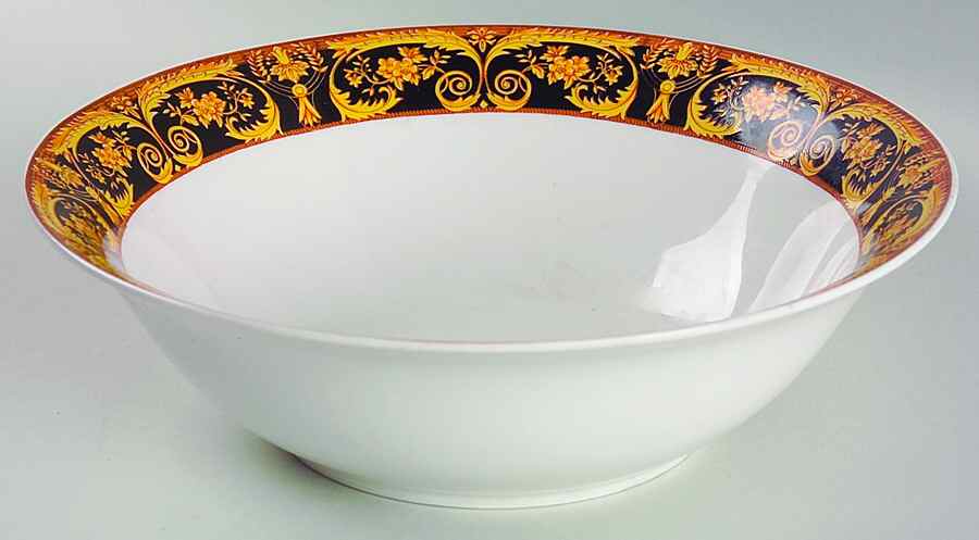 Valetta Black 9" Round Vegetable Bowl by Lynn's China-1