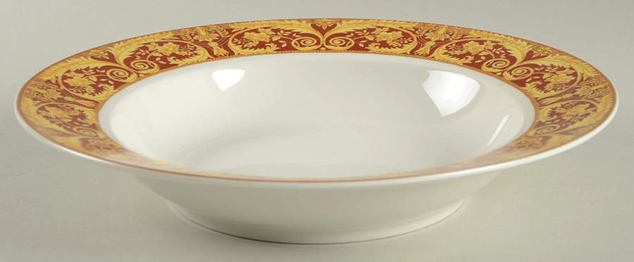 Valetta Red Rim Soup Bowl by Lynn's China-1
