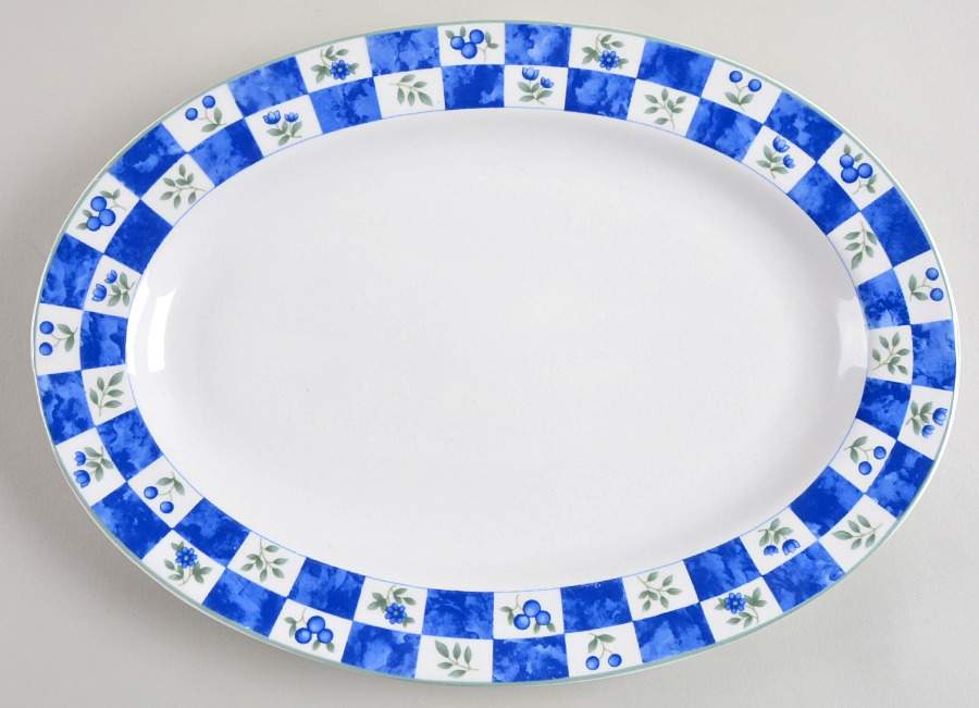 Blue Berry 14" Oval Serving Platter by Lynn's China-1