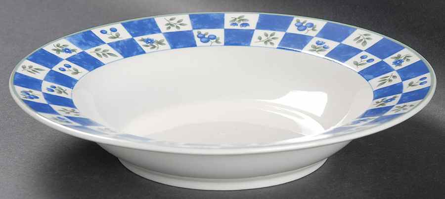 Blue Berry Rim Soup Bowl by Lynn's China-1