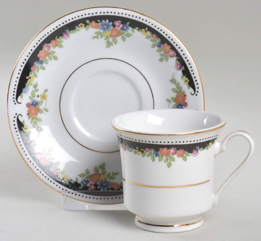 Bennington Footed Demitasse Cup & Saucer Set by Lynn's China-1