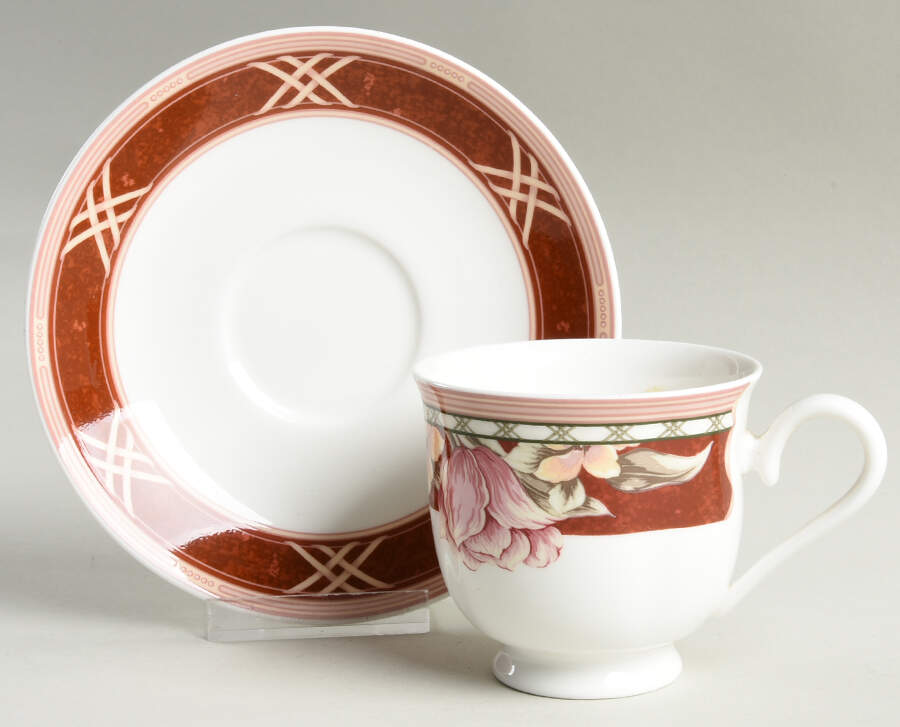 Simply Tulips Sienna Footed Cup & Saucer Set by Lenox-1