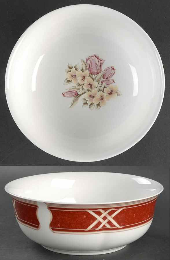 Simply Tulips Sienna 8" Round Vegetable Bowl by Lenox-1
