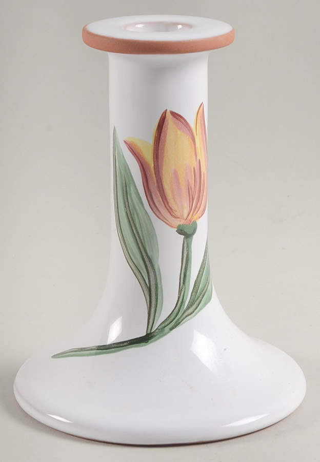 Simply Tulips Terra Cotta Single Light Candlestick by Lenox-1