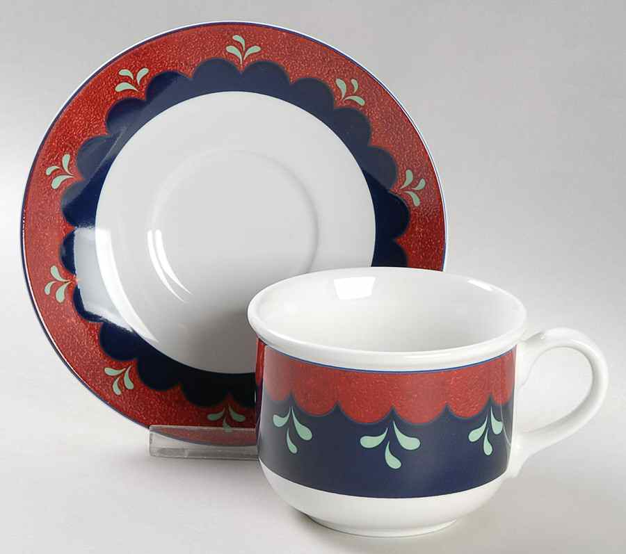 Bedazzle Ruby Flat Cup & Saucer Set by Lenox-1