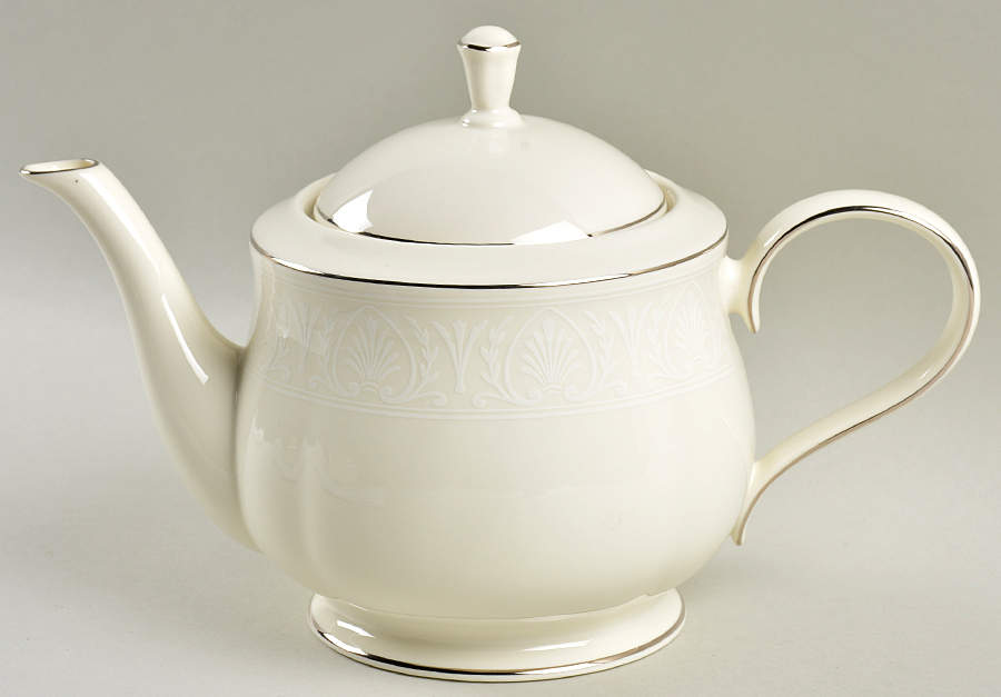 Courtyard Platinum Teapot & Lid by Lenox-1