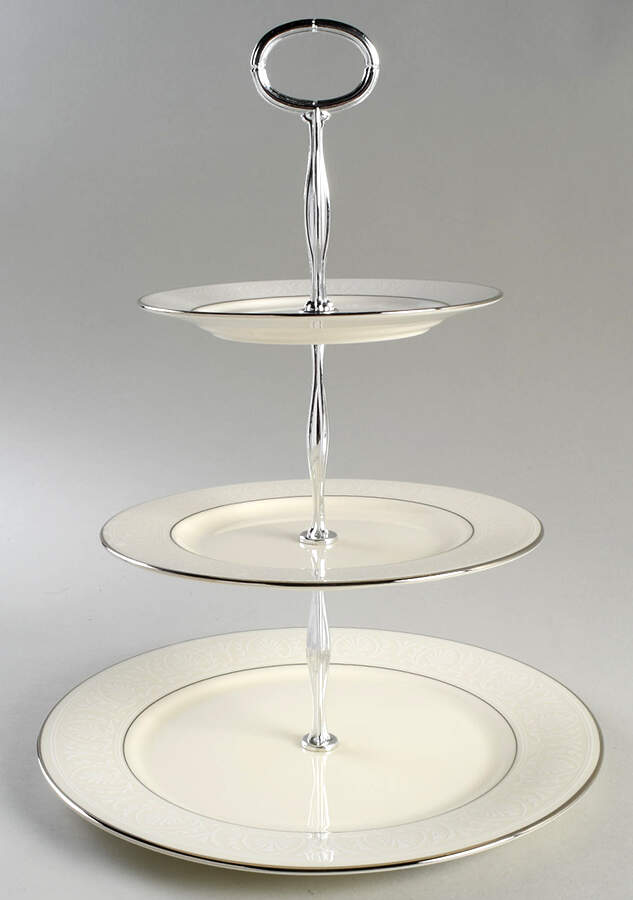 Courtyard Platinum 13 7/8"-14 1/4" 3-Tiered Serving Tray(DP,SP,BB) HC by Lenox-1