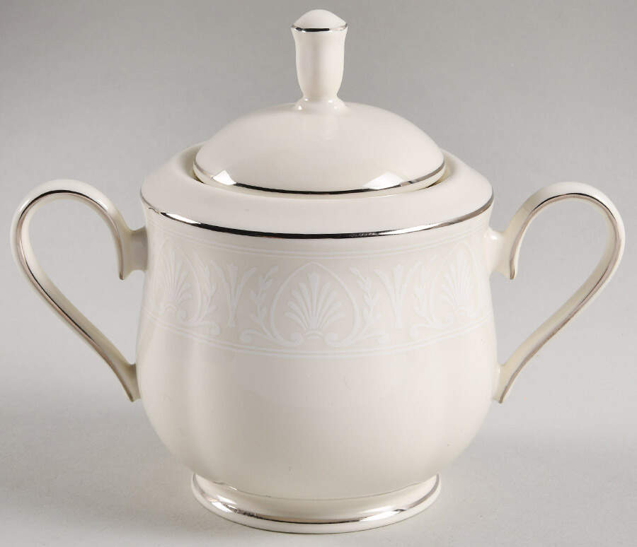 Courtyard Platinum Sugar Bowl & Lid by Lenox-1