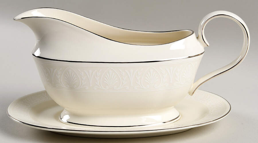 Courtyard Platinum Gravy Boat & Underplate by Lenox-1