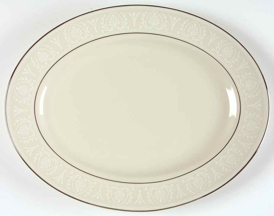 Courtyard Platinum 13" Oval Serving Platter by Lenox-1