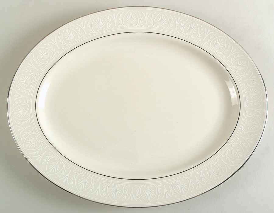 Courtyard Platinum 16" Oval Serving Platter by Lenox-1
