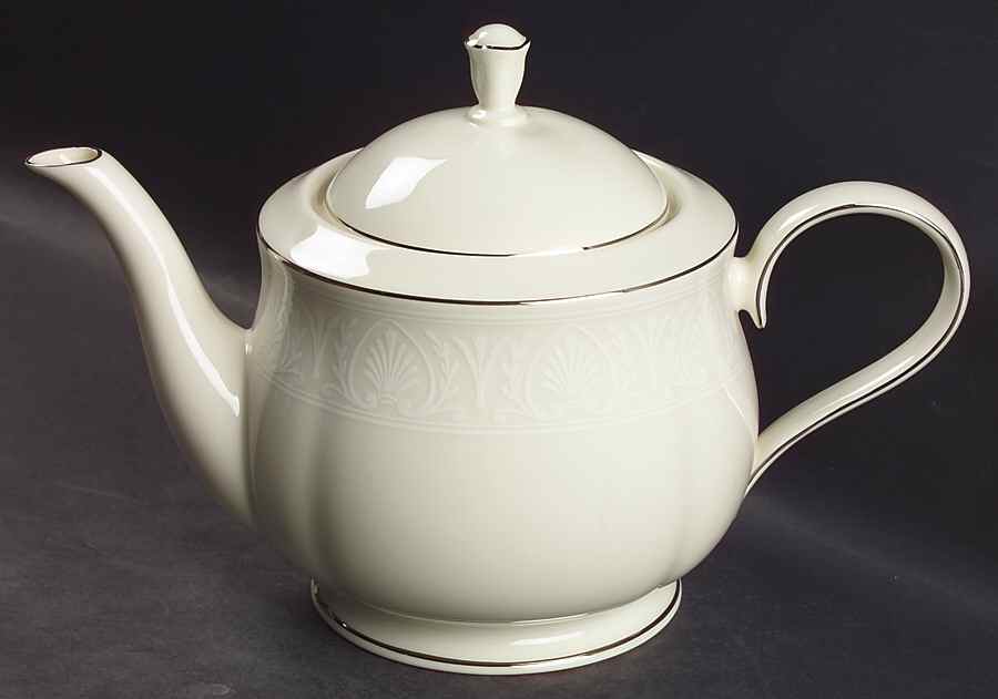 Courtyard Platinum Teapot & Lid by Lenox-1