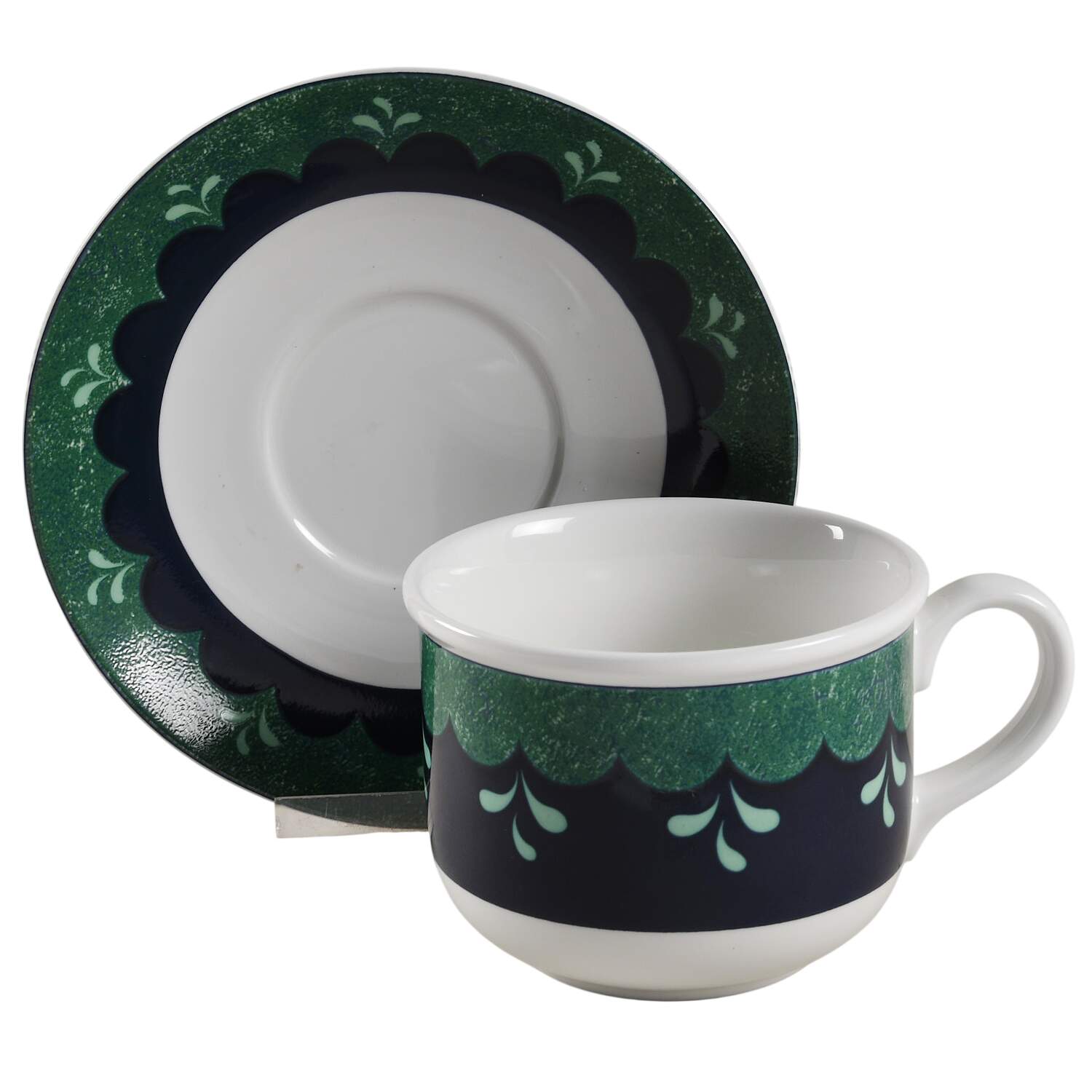 Bedazzle Emerald Flat Cup & Saucer Set by Lenox-1