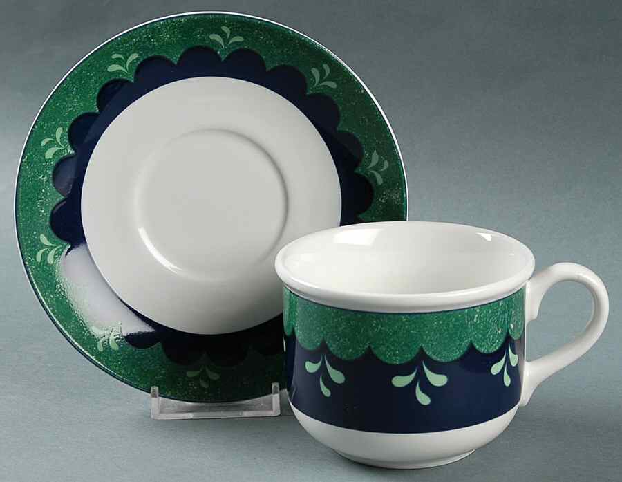 Bedazzle Emerald Flat Cup & Saucer Set by Lenox-1