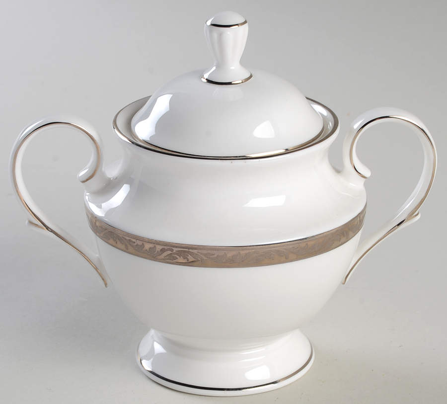 Landmark Platinum Sugar Bowl & Lid by Lenox-1