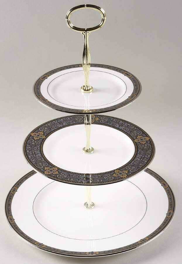 Vintage Jewel 13 7/8"-14 1/4" 3-Tiered Serving Tray(DP,SP,BB) HC by Lenox-1