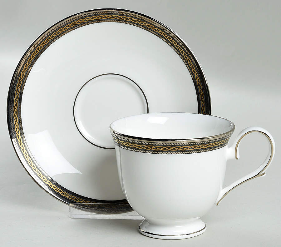 Braided Elegance Footed Cup & Saucer Set by Lenox-1